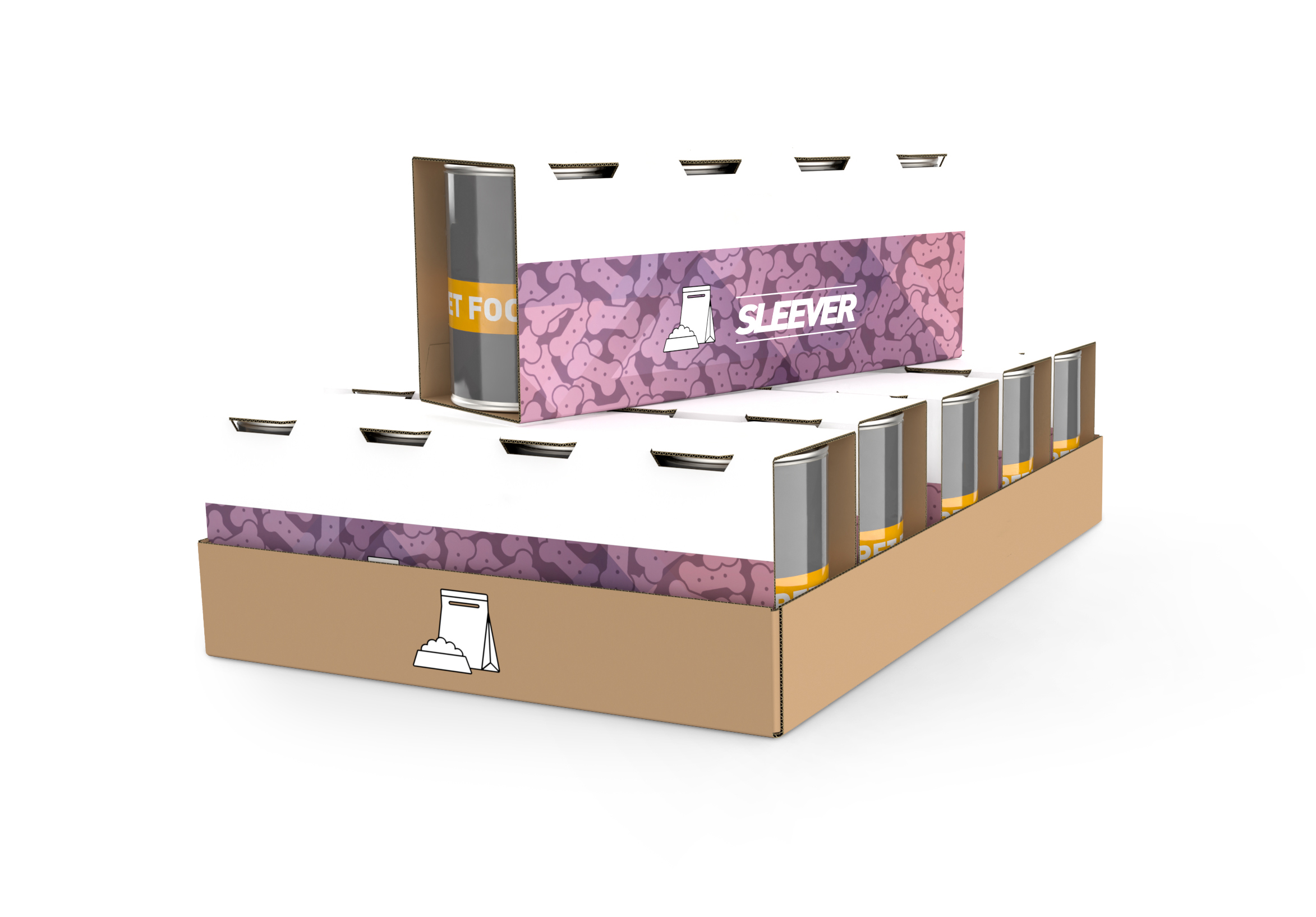 Application alimentation animale avec fourreau carton